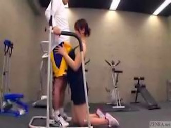 Japanese Trainer Gets Erection At The Gym
