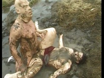 Horny bitch drilled hard in the mud