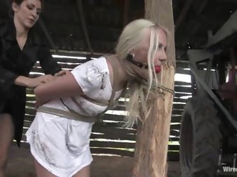 Perfectly hot blond Erika Angel is wired and tortured