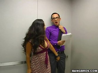 Check out this hot scene where this Asian babe and this horny guy gets a quick fuck in as the elevator presumably seems to be stuck between floors.