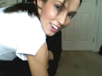 Beautiful webcam girl shows her very nice ass.