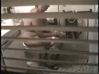 Hidden cam through bathroom window caught mom fully nude