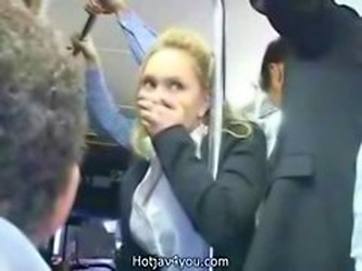 Cute Blond Business Woman Fingered To Orgasmus On Pub...