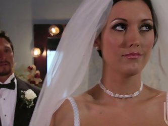 There must be special orders that push horny brides to fuck their future husbands in the church. Dylan Ryder fucks her bridegroom before the engagemen