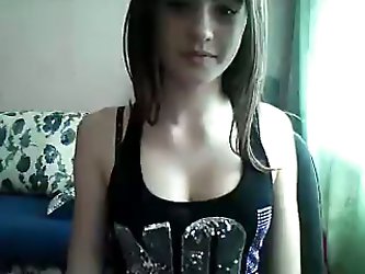 My beautiful ex GF used to get naughty with me in webcam chat. Watch her demonstrating and stroking her butt and flashing her cleavage.