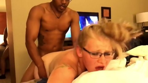 Cuck hubby watches wife with black