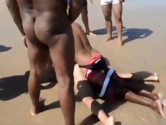 Girl Getting Banged At The Beach