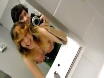 This teen couple decided to have sex in a public bathroom and make a very exciting amateur sex tape with their experience. You get to see them fucking