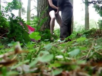 This lusty, short haired, mature whore meets her horny customer in the woods who makes a boner inducing movie where she sucks his tasty prick and gets
