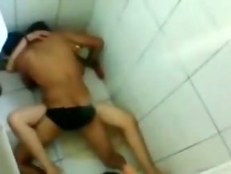 Gorgeous Indian babe lies on the floor in shower and gets fucked by my friend missionary style. Listen how she moans while cumming...