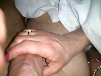 Using her hand to wank off