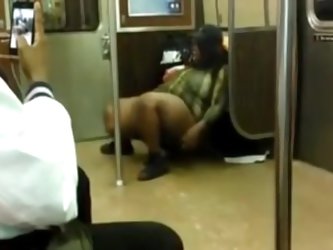 Her fat ass getting real crazy on the train. Turnt up on them new pills most likely, ya'll dirty pervs would probably hit it right there too lol