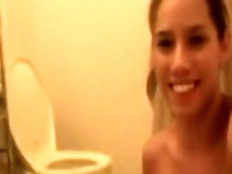 I took my camera with me to my bathroom to film my naked teen body. I became horny, so I started fondling my cooch. At the end of this homemade vid, I