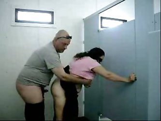 Even if I already 60 years old i love fucking my BBW wife in different public places. In this video we visit restroom in public library and I fuck my