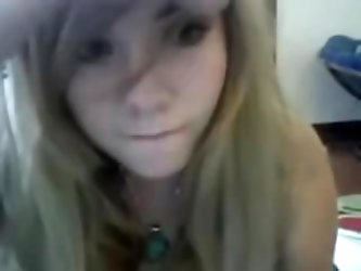 Cute golden-haired angel undresses on web camera