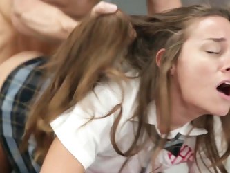 Rough fuck at school for young Cassidy Klein